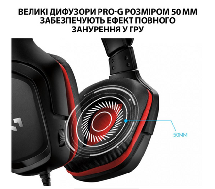 Комп'ютерна гарнітура Logitech Wired Gaming Headset G332 Black (981-000757)
