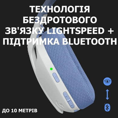 Навушники з мікрофоном Logitech G435 LIGHTSPEED White (981-001074), Білий